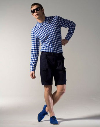 西装<em>短裤</em>@<em>格子</em>@卷裤脚@<em>英伦男</em> 像明星那样