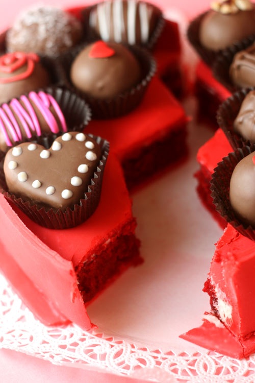 诱人!精致的情人节巧克力爱心蛋糕 御宅时代 电