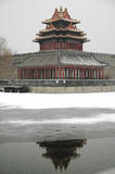 护城河畔观春雪