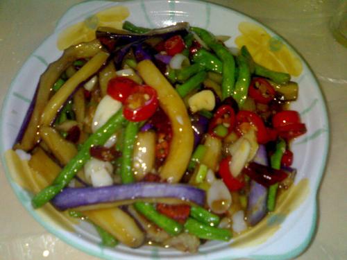 四季豆炒茄子