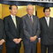 左より、迫本淳一・松竹社長、高井英幸・東宝社長、松岡功・東宝会長、岡田裕介・東映