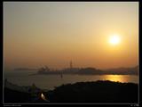 the setting sun